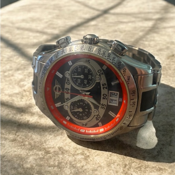 Mini Cooper by Torneau Stainless Steel Chronograph Watch with Red Accents - Picture 3 of 7